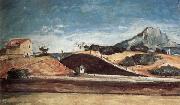 Paul Cezanne Le Percement de la voie ferree avec la montagne Sainte-Victoire USA oil painting artist